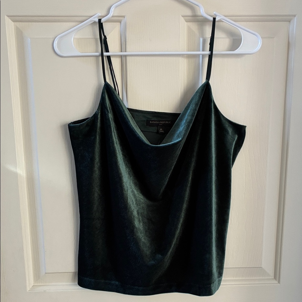 Banana Republic Velvet Cowl Neck Camisole - Dark Green